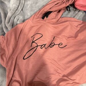 SHEIN Pink Casual Hoodie